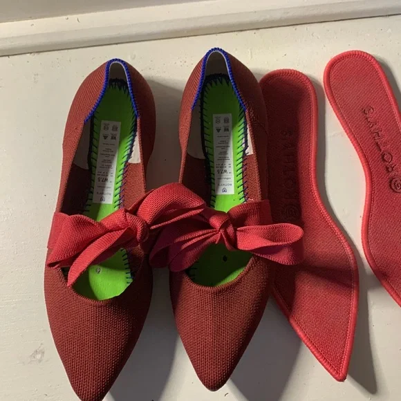Rothy's Red Flats with Bow Detail - Picture 5 of 9